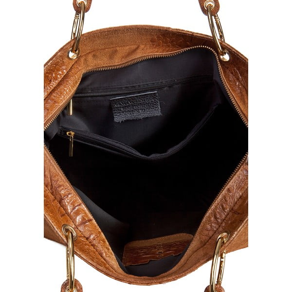 Borsa in pelle marrone cognac Ravenna - Massimo Castelli-image-3