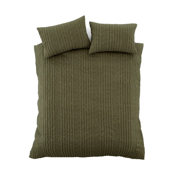 Biancheria da letto cachi per letto matrimoniale 200x200 cm Tamba Stripe - Pineapple Elephant-image-2