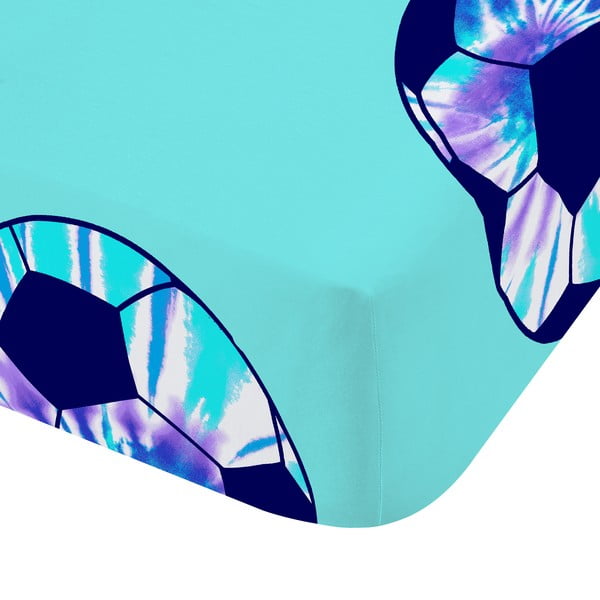 Lenzuolo con angoli per bambini turchese per letto singolo 90x190 cm Tie Dye Football – Catherine Lansfield