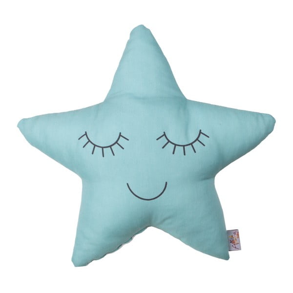 Cuscino per bambini turchese con cotone Mike & Co. Cuscino NEW YORK Toy Star, 35 x 35 cm - Mike & Co. NEW YORK