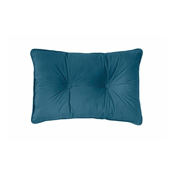 Cuscino Button in velluto blu scuro, 40 x 60 cm - Tiseco Home Studio