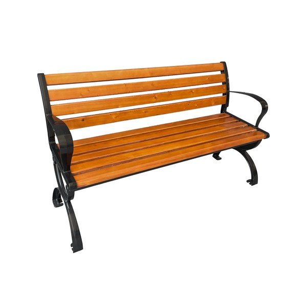 Panca da giardino di colore naturale in legno massiccio/in metallo Norwich – Garden Pleasure
