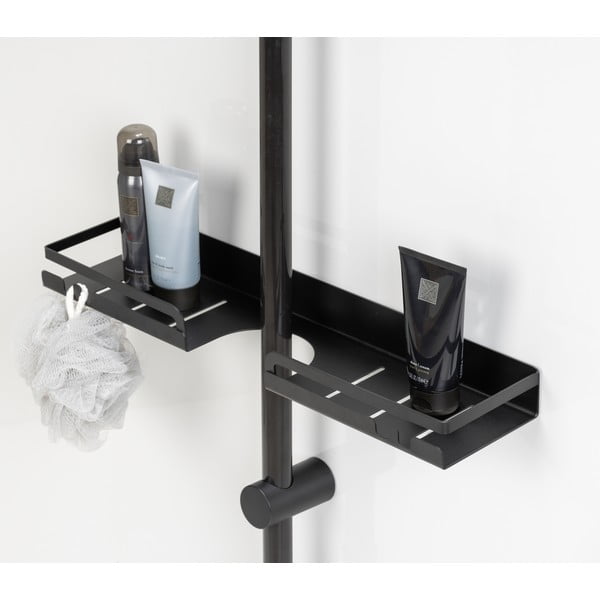 Mensola da bagno autoportante in acciaio inox nero Altarella - Wenko-image-1