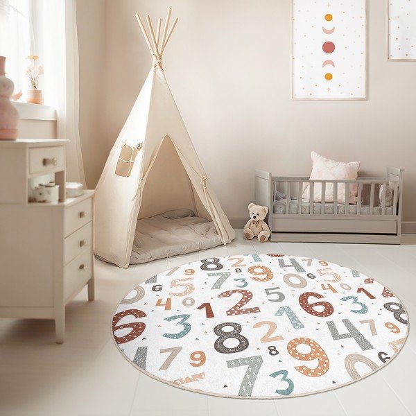 Tappeto da gioco per bambini lavabile ø150 cm Happy Numbers – Mila Home-image-1