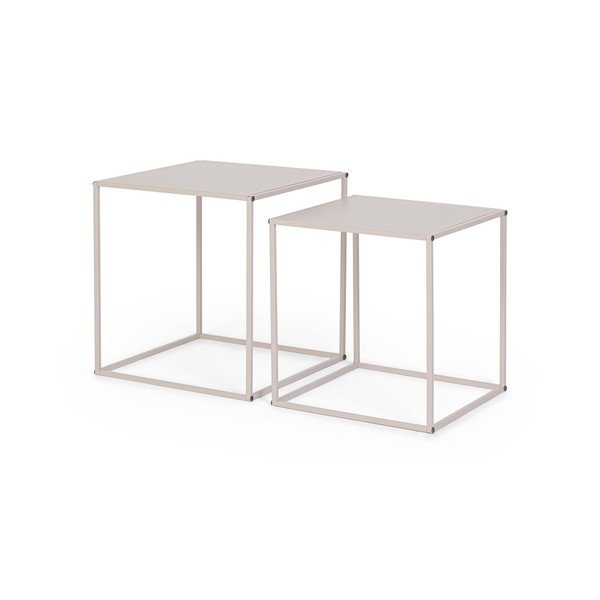 Set di tavolini da salotto beige in metallo 2 pz 38x38 cm Alrik – Yes Everyday