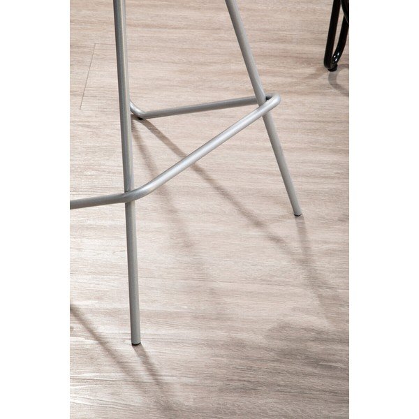 Sedia da bar argentata/di colore naturale in olmo massiccio (altezza della seduta 78 cm) District – Premier Housewares-image-4