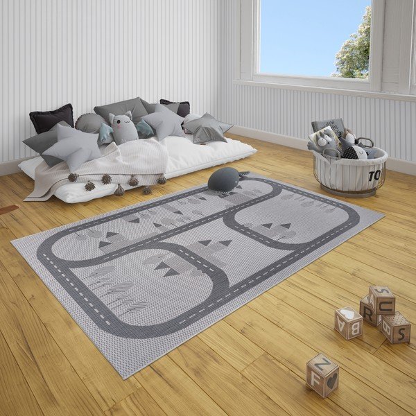 Tappeto grigio per bambini Roads, 120 x 170 cm - Ragami-image-3
