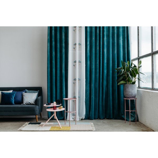 Tenda sottile bianca/blu 140x260 cm Elba – Mendola Fabrics-image-4