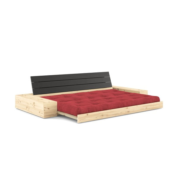 Divano letto in velluto rosso 244 cm Base - Karup Design-image-4