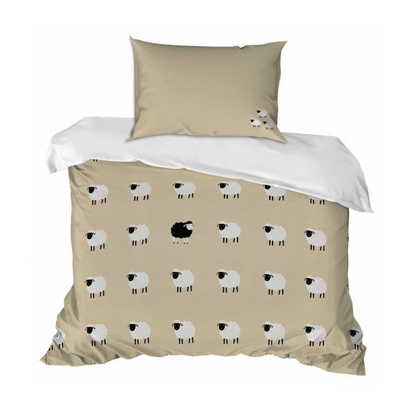 Set copripiumino e federa giallo chiaro per letto singolo 200x140 cm The Black Sheep  – Mijolnir