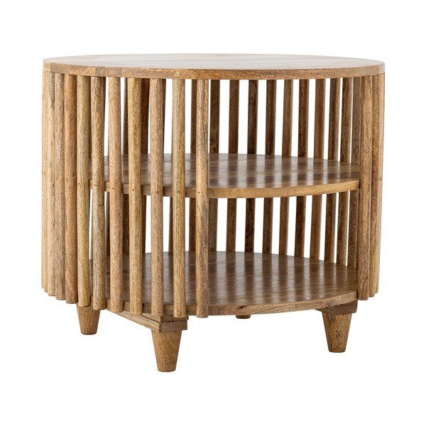 Tavolino da salotto rotondo di colore naturale in mango massiccio ø 60 cm Sali – Bloomingville-image-3