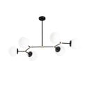 Lampadario bianco e nero con paralume in vetro Damar – Opviq lights