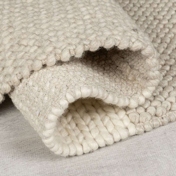 Passatoia beige tessuta a mano in misto lana 60x230 cm Minerals Patchwork - Flair Rugs-image-2