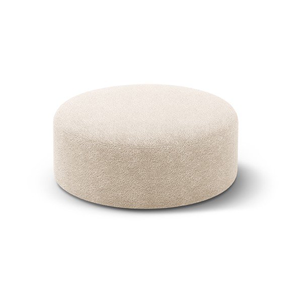 Poggiapiedi beige con rivestimento in bouclé Dia – Micadoni 