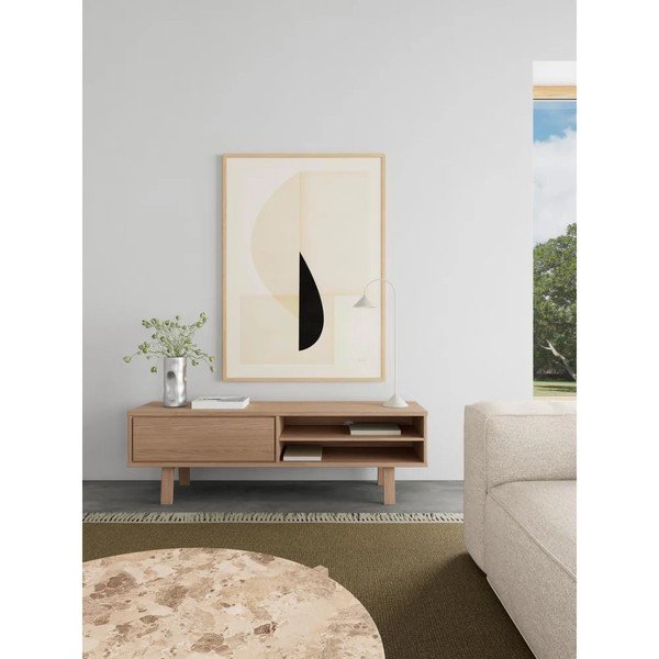 Mobile TV colore naturale chiaro impiallacciato 160x50x40 cm Lamberth – Actona-image-1