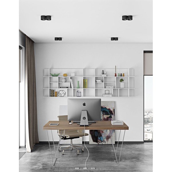 Tavolo da lavoro in cemento decorato con base nera , 160 x 90 cm Multi - TemaHome-image-1