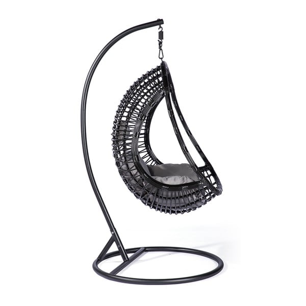 Poltrona sospesa grigio scuro in rattan artificiale Tahiti - Bonami Selection-image-2