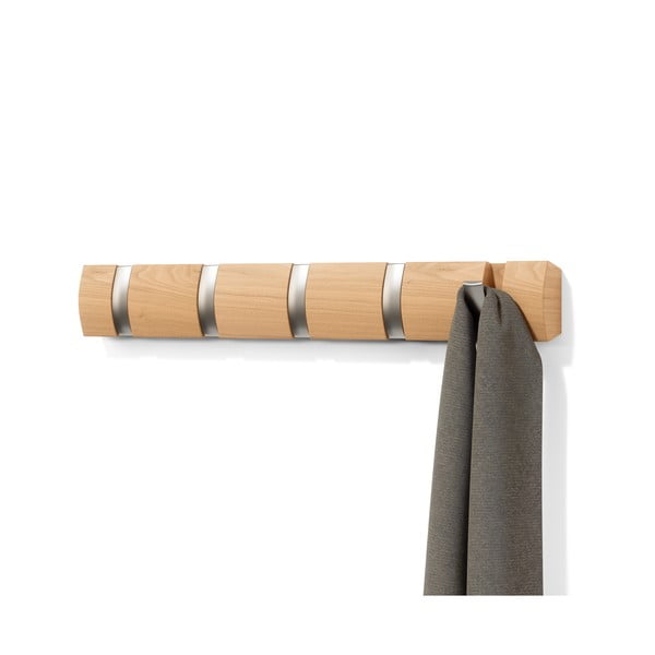 Appendiabiti da parete in legno di frassino in colore naturale Flip - Umbra-image-4