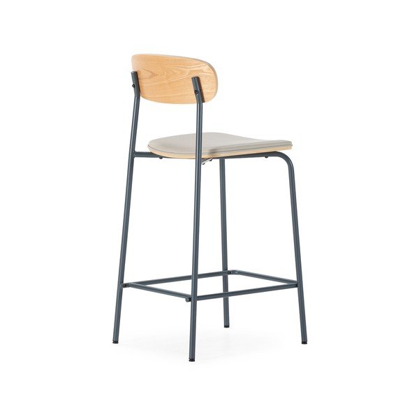 Set di sbagelli da bar beige in imbottito 2 pz (altezza della seduta 65,5 cm) Saula – Marckeric-image-4