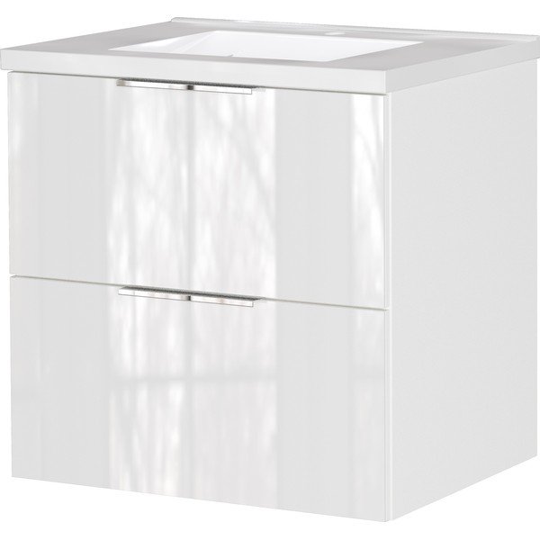 Mobile da lavabo bianco lucido da appendere 61x61 cm Celano – Germania