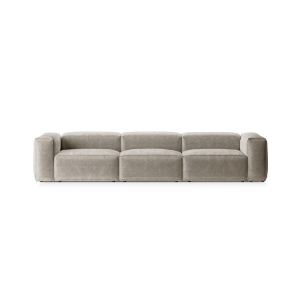 Divano beige con rivestimento in velluto a coste 364 cm Bergamo – Cosmopolitan Design