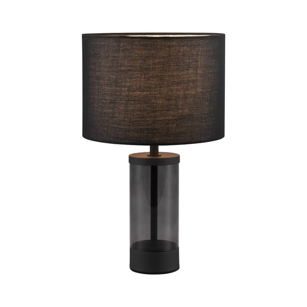 Lampada da tavolo nera con paralume in tessuto (altezza 33,5 cm) Grazia - Trio