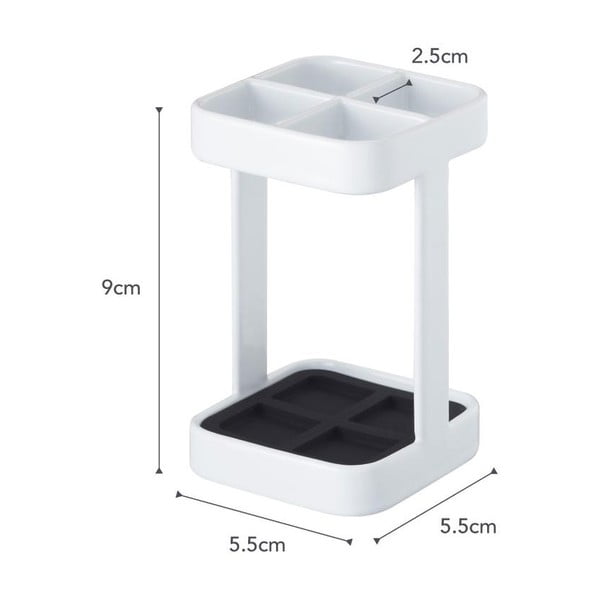 Portaspazzolino Slim bianco Tower - YAMAZAKI-image-3