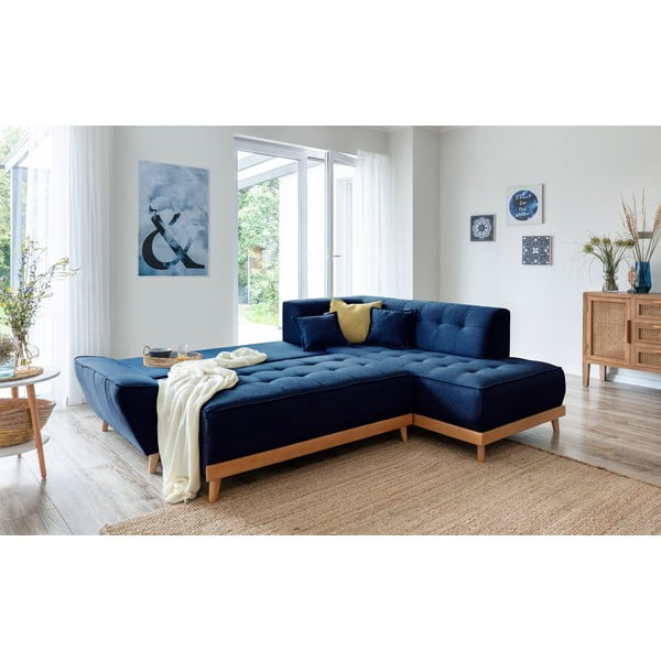 Divano letto angolare blu navy L, angolo destro Dazzling Daisy - Miuform-image-4