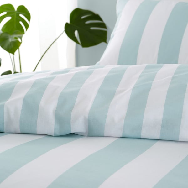 Set copripiumino e federa color menta per letto matrimoniale e per letto esteso 230x220 cm Cove Stripe – Catherine Lansfield-image-4
