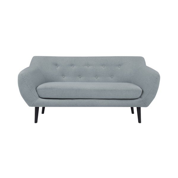 Divano a due posti Piemonte azzurro con gambe marroni - Mazzini Sofas