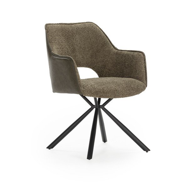 Set di sedie da pranzo verde in imbottito con braccioli 2 pz Mariel – Marckeric