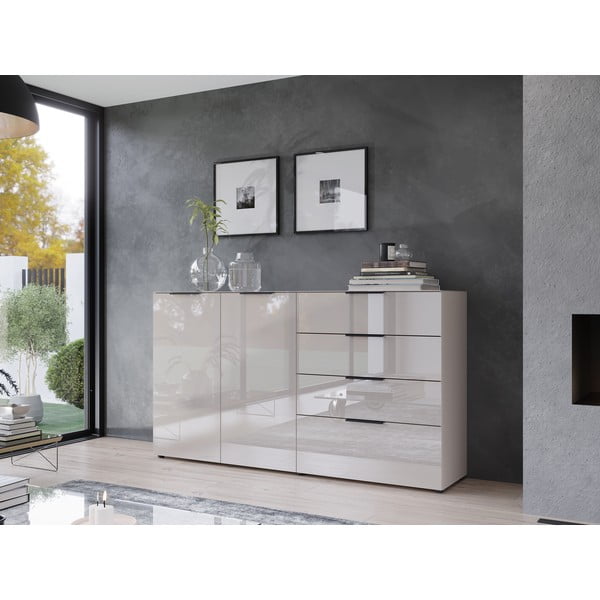 Cassettiera bassa color crema 184x102 cm Oakland - Germania-image-1