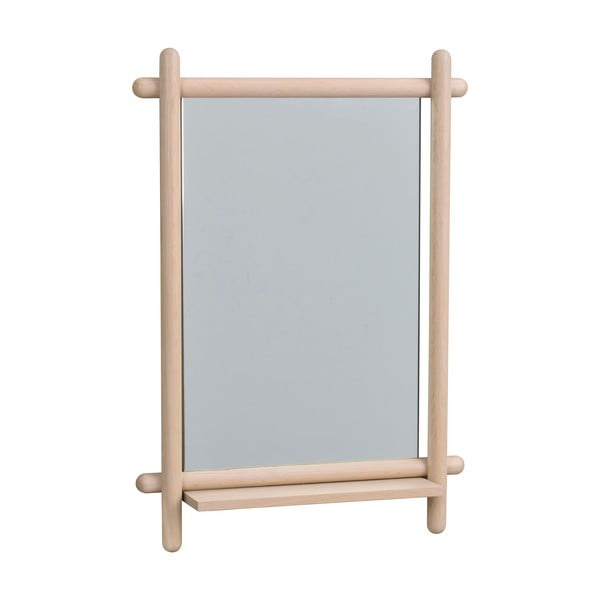 Specchio da parete con mensola con cornice in legno 52x74 cm Milford - Rowico