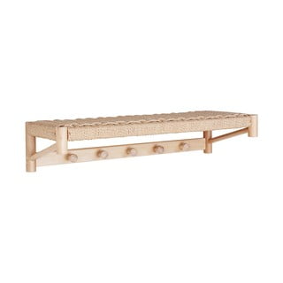 Appendiabiti da parete in legno di pioppo in colore naturale con ripiano Abano - House Nordic