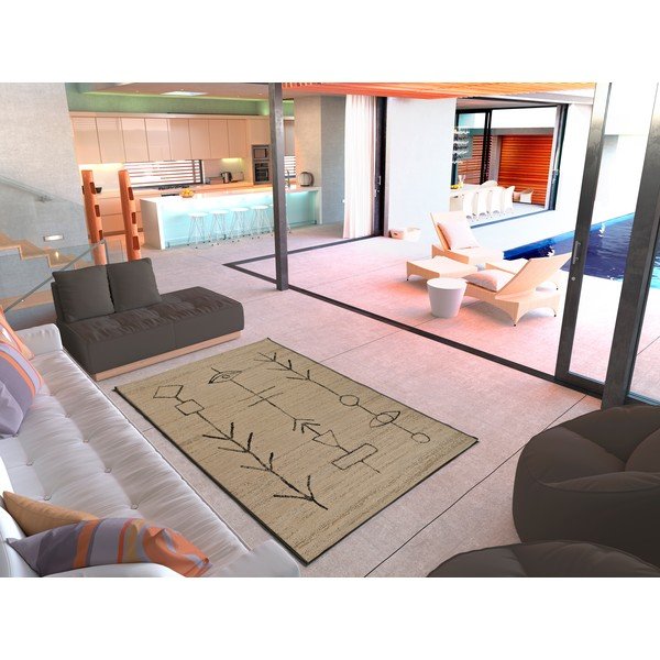 Tappeto di colore naturale in misto iuta 135x190 cm Lotto Ethnic – Universal-image-1