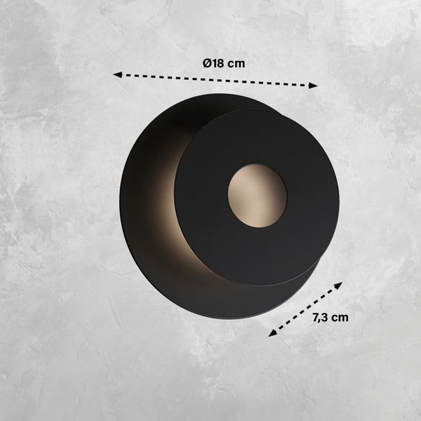 Lampada da parete a LED nera Hennes - Fischer & Honsel-image-2