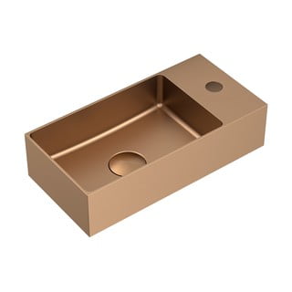 Lavabo color rame in acciaio inox 36,5x18 cm Aurum – Sapho