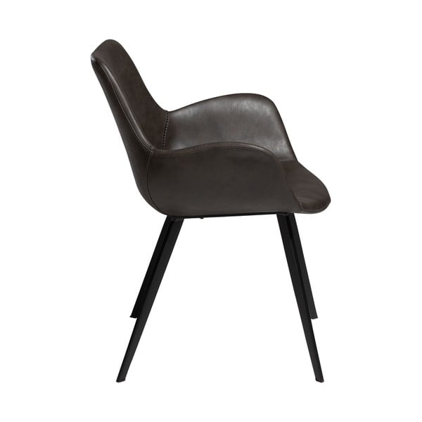 Sedia da pranzo grigio scuro in imbottito con braccioli Hype – DAN-FORM Denmark-image-4