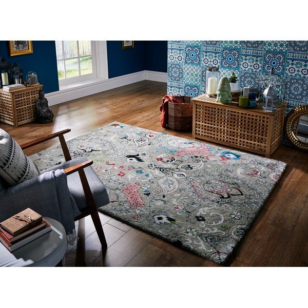 Tappeto Fusion persiano grigio tessuto a mano, 120 x 170 cm - Flair Rugs-image-3