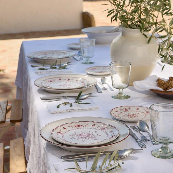 Piatto da dolce rosso/bianco in gres ø 17 cm Vila – Costa Nova-image-3