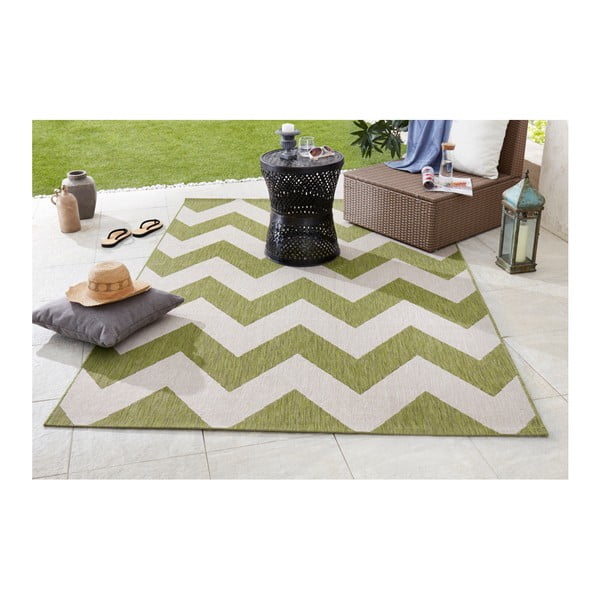 Tappeto da esterno verde e bianco Unique, 200 x 290 cm - NORTHRUGS-image-2