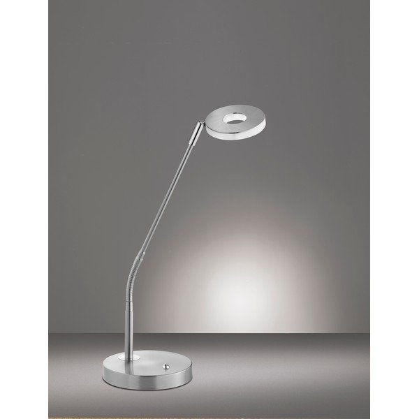 Lampada da tavolo con intensità regolabile argentata in metallo (altezza 60 cm) Dent – Fischer & Honsel-image-1