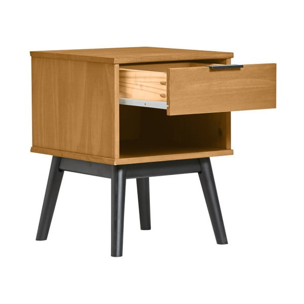 Comodino in legno di pino marrone Estela - Marckeric-image-4