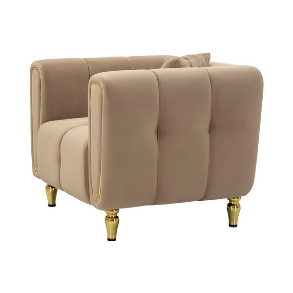 Poltrona grigio tortora con poggioli/con gambe con rivestimento in velluto Alma – Mauro Ferretti-image-3