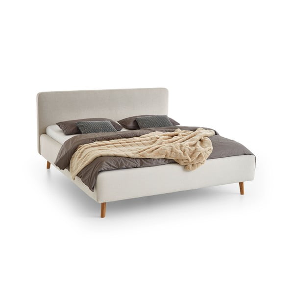 Letto matrimoniale imbottito color crema rete non inclusa 160x200 cm Mattis – Meise Möbel-image-2