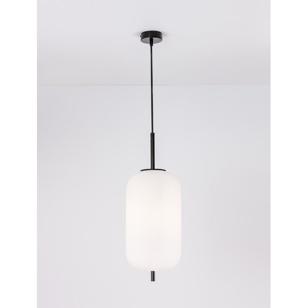 Lampadario bianco/nero in vetro ø 22 cm Lato – Nova Luce-image-2
