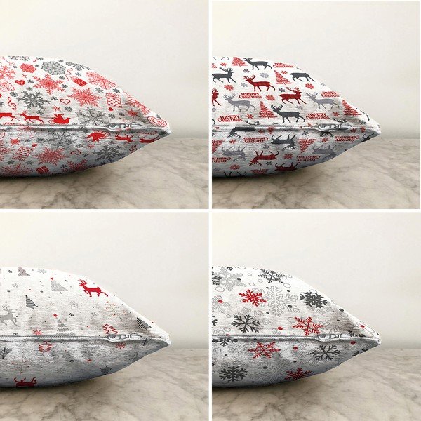 Set di 4 federe natalizie in ciniglia Nordic Christmas, 55 x 55 cm - Minimalist Cushion Covers-image-1