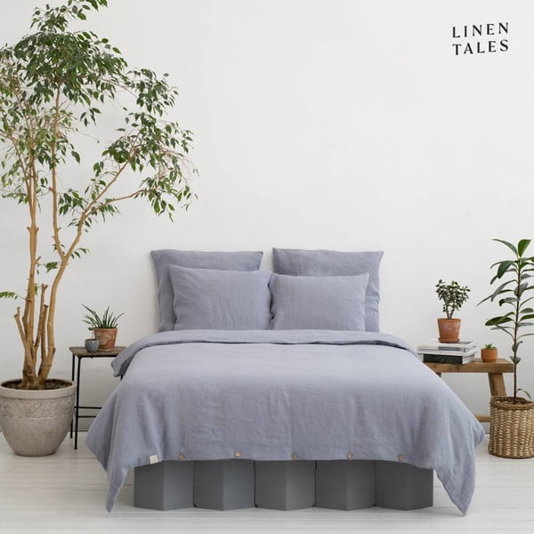 Biancheria da letto singola estesa grigio chiaro in fibra di canapa 165x220 cm - Linen Tales