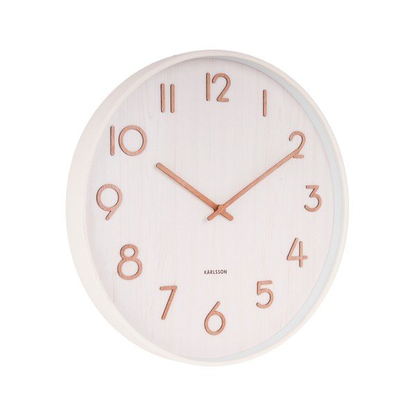 Orologio da parete in legno di tiglio bianco Medium, ø 40 cm Pure - Karlsson-image-1