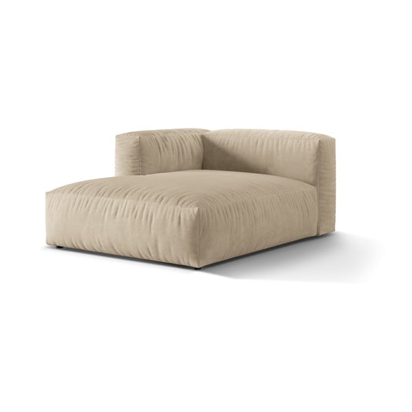 Parte divano componibile beige (con penisola a sinistra) con rivestimento in velluto Martina – Micadoni -image-1